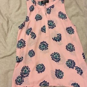 Pink sleeveless blouse